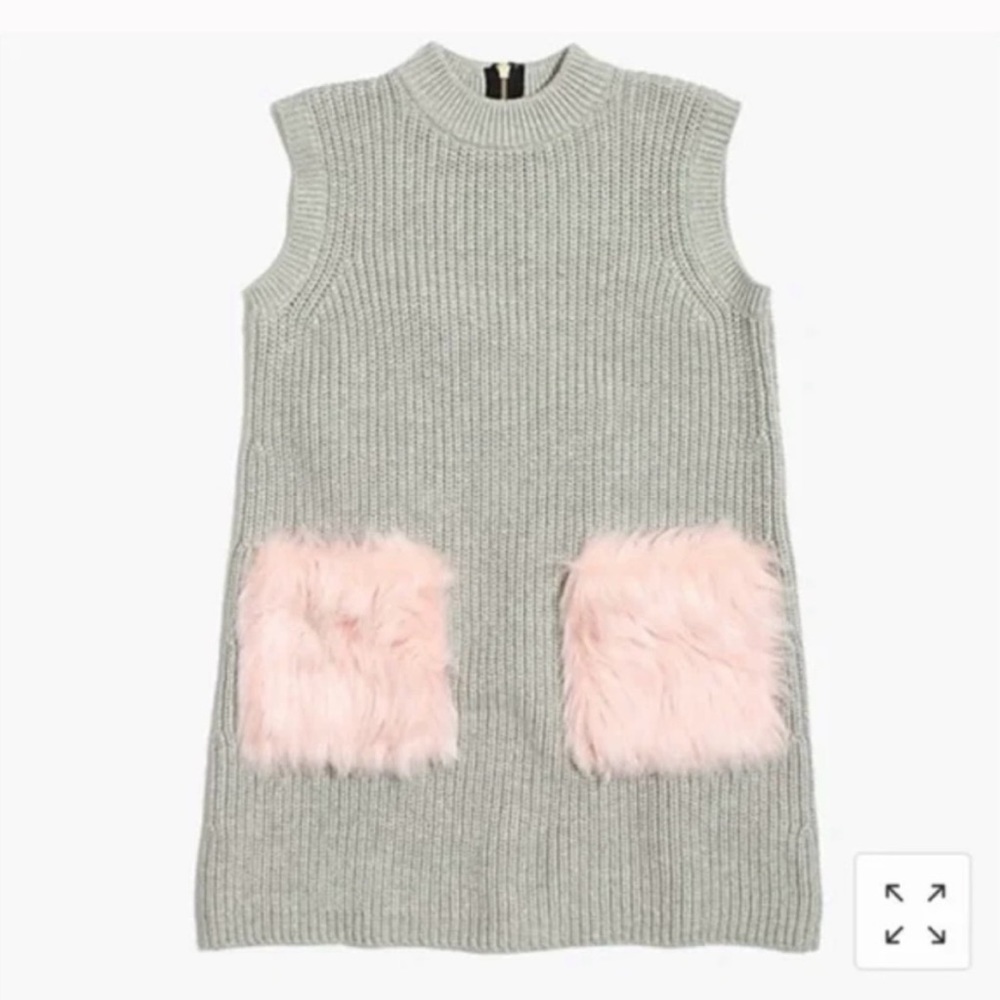 Crewcuts Faux-fur Pocket Sweater Dress Size 12